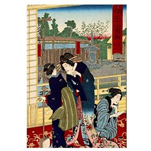 Wee Blue Coo Painting Geisha Kunichika Girl House Japan Wall Art Print Wee Blue Coo Painting Geisha Kunichika Girl House Japan Wall Art Print