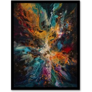 Wee Blue Coo Abstract Liquid Paint Impact Artwork Colourful Celestial Inspired Action Painting Artwork Framed Wall Art Print A4 Wee Blue Coo Abstract Liquid Paint Impact Artwork Colourful Celestial Inspired Action Painting Artwork Framed Wall Art Print A4