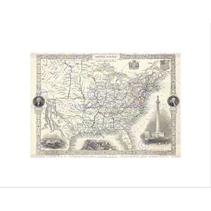 Wee Blue Coo 1851 Tallis And Rapkin Map The United States Wall Art Print Wee Blue Coo 1851 Tallis And Rapkin Map The United States Wall Art Print