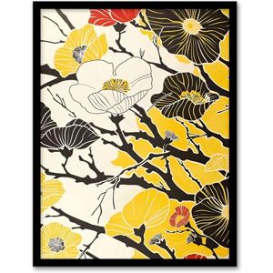 Artery8 Abstract Tree Branch Wildflowers Design Yellow Living Room Artwork Framed Wall Art Print 18X24 Inch Artery8 Abstract Tree Branch Wildflowers Design Yellow Living Room Artwork Framed Wall Art Print 18X24 Inch