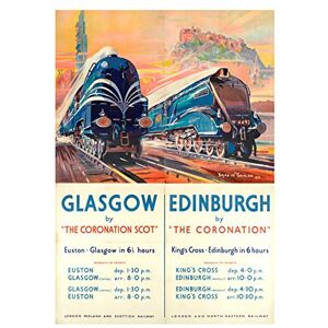 Wee Blue Coo Travel Rail Train Glasgow Edinburgh Scotland Castle Wall Art Print Wee Blue Coo Travel Rail Train Glasgow Edinburgh Scotland Castle Wall Art Print