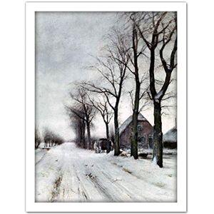 Artery8 Louis Apol Winter Landscape Farm Lane Painting Artwork Framed Wall Art Print 18X24 Inch Artery8 Louis Apol Winter Landscape Farm Lane Painting Artwork Framed Wall Art Print 18X24 Inch