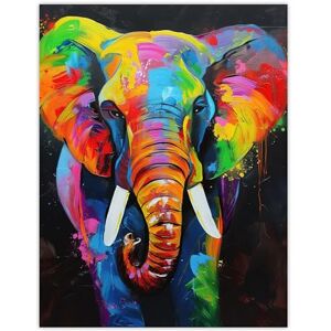 Artery8 Colourful Elephant Vibrant Psychedelic Painting Living Room Extra Large XL Wall Art Poster Print Artery8 Colourful Elephant Vibrant Psychedelic Painting Living Room Extra Large XL Wall Art Poster Print