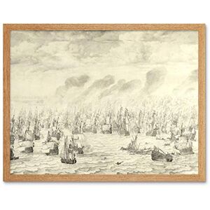 Artery8 Van De Velde Sea Battle Of Terheide Ships Painting Art Print Framed Poster Wall Decor 12x16 inch Artery8 Van De Velde Sea Battle Of Terheide Ships Painting Art Print Framed Poster Wall Decor 12x16 inch
