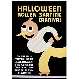 Wee Blue Coo Sport Roller Skating Halloween Chicago USA Vintage Wall Art Print Wee Blue Coo Sport Roller Skating Halloween Chicago USA Vintage Wall Art Print