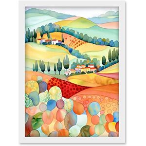 Artery8 - Chianti Hills - White - A4 - Framed Wall Art Artery8 - Chianti Hills - White - A4 - Framed Wall Art