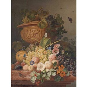 Artery8 Eelkema Still Life With Flowers And Fruit Painting Premium Wall Art Canvas Print 18X24 Inch Artery8 Eelkema Still Life With Flowers And Fruit Painting Premium Wall Art Canvas Print 18X24 Inch