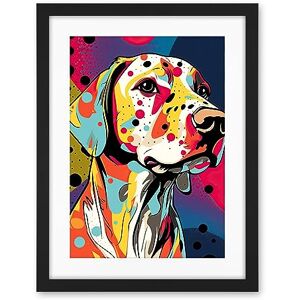 Artery8 Labrador Retriever Dog Linocut Colourful Pattern Polka Dot Portrait Modern Artwork Framed Wall Art Print 18X24 Inch Artery8 Labrador Retriever Dog Linocut Colourful Pattern Polka Dot Portrait Modern Artwork Framed Wall Art Print 18X24 Inch