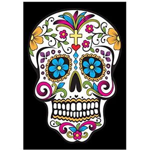 Wee Blue Coo Illustration Decorative Skull Day Dead Mexico Picture Wall Art Print Wee Blue Coo Illustration Decorative Skull Day Dead Mexico Picture Wall Art Print