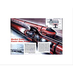Wee Blue Coo TRAVEL TRANSPORT FUTURE ROCKET TRAIN DESIGN CUTAWAY FRAMED ART PRINT B12X10284 Wee Blue Coo TRAVEL TRANSPORT FUTURE ROCKET TRAIN DESIGN CUTAWAY FRAMED ART PRINT B12X10284