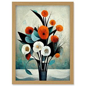Doppelganger33 LTD Flowers Floral Display Bouquet Modern Abstract Teal Orange Artwork Framed Wall Art Print A4 Doppelganger33 LTD Flowers Floral Display Bouquet Modern Abstract Teal Orange Artwork Framed Wall Art Print A4