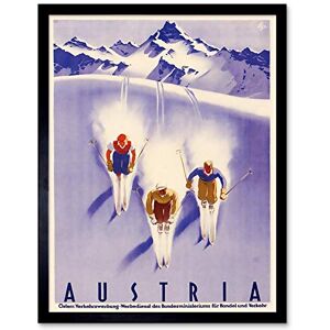 Wee Blue Coo Travel Tourism Winter Sport Austria Ski Snow Alps Art Print Framed Poster Wall Decor 12X16 Inch Wee Blue Coo Travel Tourism Winter Sport Austria Ski Snow Alps Art Print Framed Poster Wall Decor 12X16 Inch