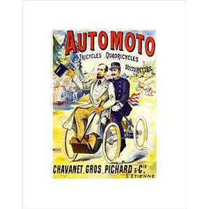Wee Blue Coo Advert Motor Cycle Tricycle France Vintage Weird Cool Wall Art Print Wee Blue Coo Advert Motor Cycle Tricycle France Vintage Weird Cool Wall Art Print