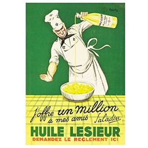 Wee Blue Coo Ad Lesieur Salad Oil Chef Food Bottle France Wall Art Print Wee Blue Coo Ad Lesieur Salad Oil Chef Food Bottle France Wall Art Print