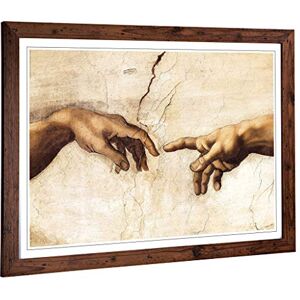 Big Box Art Framed Print of Michelangelo Creation of Adam Hands Design Wall Art Picture Home Decor for Kitchen, Living Room, Bedroom, Hallway, Walnut, A2 / 24.5x18 Inch / 62x45cm Big Box Art Framed Print of Michelangelo Creation of Adam Hands Design Wall Art Picture Home Decor for Kitchen, Living Room, Bedroom, Hallway, Walnut, A2 / 24.5x18 Inch / 62x45cm