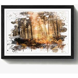 Arty Pie Framed Print Black A2 (24.5x18 Inch) Landscape Autumn Tree Forest V3, Wood, Multi-Colour, 60 x 42 x 2 cm Arty Pie Framed Print Black A2 (24.5x18 Inch) Landscape Autumn Tree Forest V3, Wood, Multi-Colour, 60 x 42 x 2 cm