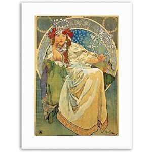 Wee Blue Coo Alphonse Mucha Princess Hyacinth 1911 Old Master Canvas Art Print Wee Blue Coo Alphonse Mucha Princess Hyacinth 1911 Old Master Canvas Art Print