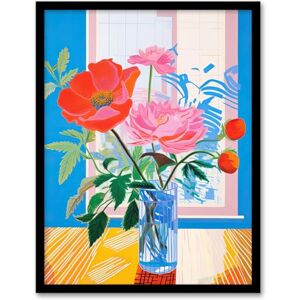 Wee Blue Coo Formidable Florals Acrylic Painting Wildflowers in Glass Vase Vibrant Blue Orange Pink Artwork Framed Wall Art Print A4 Wee Blue Coo Formidable Florals Acrylic Painting Wildflowers in Glass Vase Vibrant Blue Orange Pink Artwork Framed Wall Art Print A4