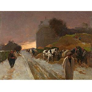 Artery8 De Zwart Street In Montmartre Paris Winter Painting Unframed Wall Art Print Poster Home Decor Premium Artery8 De Zwart Street In Montmartre Paris Winter Painting Unframed Wall Art Print Poster Home Decor Premium