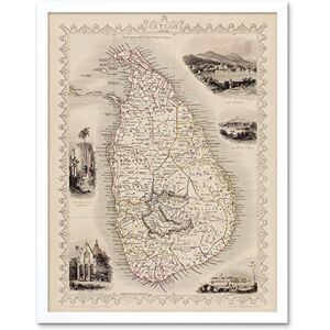 Wee Blue Coo Ceylon Sri Lanka Map Art Print Framed Poster Wall Decor 12X16 Inch Wee Blue Coo Ceylon Sri Lanka Map Art Print Framed Poster Wall Decor 12X16 Inch
