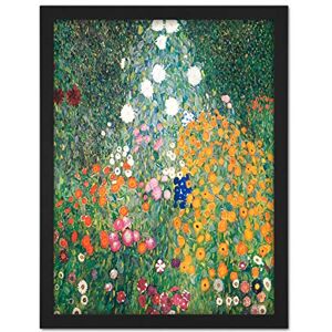 Wee Blue Coo Klimt Flower Garden 1907 Artwork Framed Wall Art Print 18X24 Inch Wee Blue Coo Klimt Flower Garden 1907 Artwork Framed Wall Art Print 18X24 Inch
