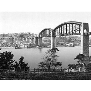 Wee Blue Coo Plymouth Saltash Bridge England Vintage Old BW Art Print Poster Wall Decor 12X16 Inch Wee Blue Coo Plymouth Saltash Bridge England Vintage Old BW Art Print Poster Wall Decor 12X16 Inch