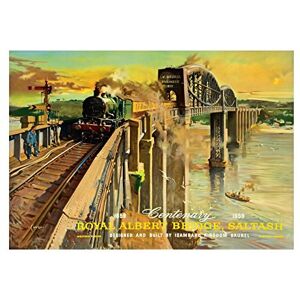 Wee Blue Coo Ad Centenary Brunel Royal Albert Bridge Saltash UK Wall Art Print Wee Blue Coo Ad Centenary Brunel Royal Albert Bridge Saltash UK Wall Art Print