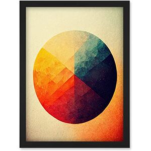 Doppelganger33 LTD Minimalist Geometric Illustration Circle With Colourful Textures Red Yellow Blue Artwork Framed Wall Art Print A4 Doppelganger33 LTD Minimalist Geometric Illustration Circle With Colourful Textures Red Yellow Blue Artwork Framed Wall Art Print A4