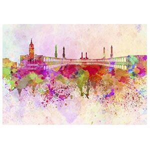 Wee Blue Coo Painting Abstract Cityscape Sky Mecca Saudi Arabia Wall Art Print Wee Blue Coo Painting Abstract Cityscape Sky Mecca Saudi Arabia Wall Art Print