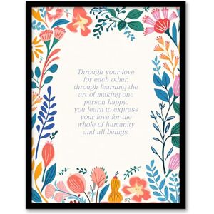 Artery8 Love Whole Humanity Buddhist Mindfulness Quote Floral Buddha Meditation Enlightenment Vihara Artwork Framed Wall Art Print A4 Artery8 Love Whole Humanity Buddhist Mindfulness Quote Floral Buddha Meditation Enlightenment Vihara Artwork Framed Wall Art Print A4