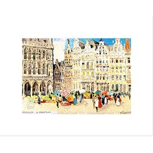 Wee Blue Coo POSTCARD LA GRAND PLACE BRUSSELS HENRI CASSIERS BELGIUM FRAMED PRINT B12X10867 Wee Blue Coo POSTCARD LA GRAND PLACE BRUSSELS HENRI CASSIERS BELGIUM FRAMED PRINT B12X10867