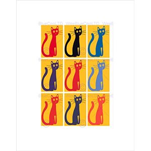 Wee Blue Coo Painting Drawing Cat Kitten Tile Tessalation Wall Art Print Wee Blue Coo Painting Drawing Cat Kitten Tile Tessalation Wall Art Print