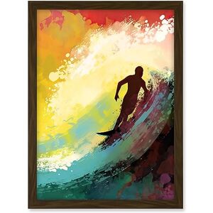 Artery8 The Silhouette of a Surfer Surfing on a Big Wave Artwork Framed A3 Wall Art Print Artery8 The Silhouette of a Surfer Surfing on a Big Wave Artwork Framed A3 Wall Art Print