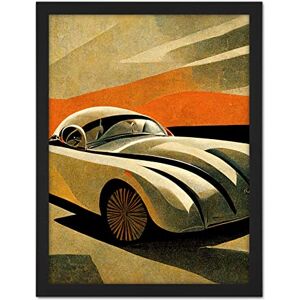 Doppelganger33 LTD Art Deco Vintage Sports Car Sunset Illustration Artwork Framed Wall Art Print 18X24 Inch Doppelganger33 LTD Art Deco Vintage Sports Car Sunset Illustration Artwork Framed Wall Art Print 18X24 Inch