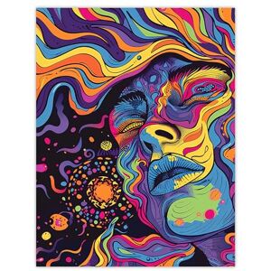Artery8 Cosmic Trance Meditation Psychedelic Portrait Living Room Extra Large XL Wall Art Poster Print Artery8 Cosmic Trance Meditation Psychedelic Portrait Living Room Extra Large XL Wall Art Poster Print