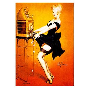 Wee Blue Coo Painting Pin Up Girl Pot Luck Gamble Win Coins Picture Wall Art Print Wee Blue Coo Painting Pin Up Girl Pot Luck Gamble Win Coins Picture Wall Art Print