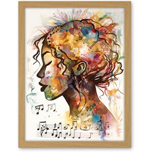 Artery8 Musical Meditation Synesthesia Woman Listening to Music Modern Watercolour Painting Artwork Framed Wall Art Print 18X24 Inch Artery8 Musical Meditation Synesthesia Woman Listening to Music Modern Watercolour Painting Artwork Framed Wall Art Print 18X24 Inch