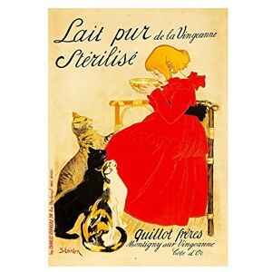 Wee Blue Coo Ad Drink Milk Sterilised Cat Girl Bowl France Wall Art Print Wee Blue Coo Ad Drink Milk Sterilised Cat Girl Bowl France Wall Art Print