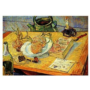 Wee Blue Coo Painting Van Gogh Still Life Drawing Board Pipe Onions Wall Art Print Wee Blue Coo Painting Van Gogh Still Life Drawing Board Pipe Onions Wall Art Print