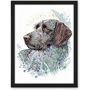 Artery8 German Wirehead Pointer Dog Nature Spirit Animal Modern Multicoloured Illustration Artwork Framed Wall Art Print 18X24 Inch Artery8 German Wirehead Pointer Dog Nature Spirit Animal Modern Multicoloured Illustration Artwork Framed Wall Art Print 18X24 Inch