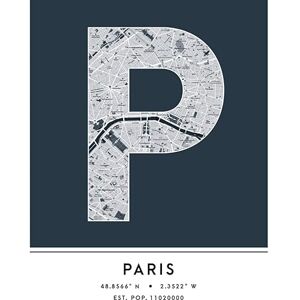 Wee Blue Coo Paris France City Map Navy Colour Block Modern Typography Stylish Letter Unframed Word Wall Art Print Poster for Home Décor CITYMAP1 Wee Blue Coo Paris France City Map Navy Colour Block Modern Typography Stylish Letter Unframed Word Wall Art Print Poster for Home Décor CITYMAP1