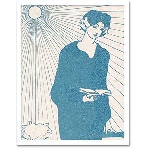 Artery8 Ilona Mate Ex Libris Sun Woman Book Illustration Art Print Framed Poster Wall Decor 12x16 inch Artery8 Ilona Mate Ex Libris Sun Woman Book Illustration Art Print Framed Poster Wall Decor 12x16 inch