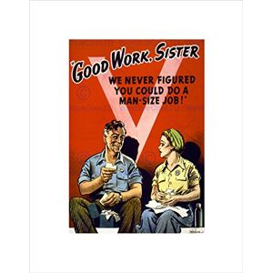 Wee Blue Coo War WWII Good Work Sister Work Industry Land Girl Wall Art Print Wee Blue Coo War WWII Good Work Sister Work Industry Land Girl Wall Art Print