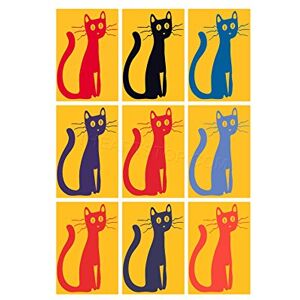 Wee Blue Coo Painting Drawing Cat Kitten Tile Tessalation Wall Art Print Wee Blue Coo Painting Drawing Cat Kitten Tile Tessalation Wall Art Print