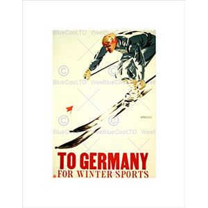 Wee Blue Coo Travel Winter Sport Skiing Germany Snow Vintage Advert Wall Art Print Wee Blue Coo Travel Winter Sport Skiing Germany Snow Vintage Advert Wall Art Print