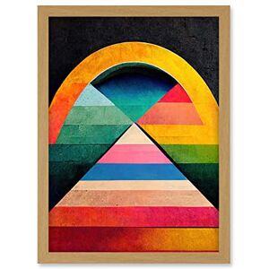 Doppelganger33 LTD Abstract Geometric Retro Rainbow Architecture Triangle Painting Artwork Framed A3 Wall Art Print Doppelganger33 LTD Abstract Geometric Retro Rainbow Architecture Triangle Painting Artwork Framed A3 Wall Art Print