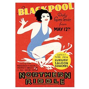 Wee Blue Coo Travel Tourism Blackpool Lancashire Coach Trip Swim Sea Wall Art Print Wee Blue Coo Travel Tourism Blackpool Lancashire Coach Trip Swim Sea Wall Art Print