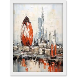 Artery8 London Skyline Abstract Oil Painting Thick Paint Red Gherkin Building River Thames England City Artwork Framed Wall Art Print A4 Artery8 London Skyline Abstract Oil Painting Thick Paint Red Gherkin Building River Thames England City Artwork Framed Wall Art Print A4