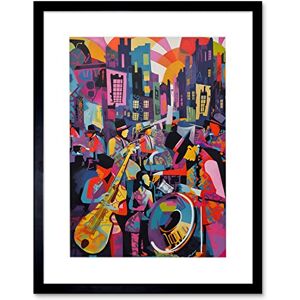Artery8 New Orleans Jazz Festival Street Musicians Playing Music City at Sunset Abstract Modern Painting Artwork Framed Wall Art Print 12X16 Inch Artery8 New Orleans Jazz Festival Street Musicians Playing Music City at Sunset Abstract Modern Painting Artwork Framed Wall Art Print 12X16 Inch