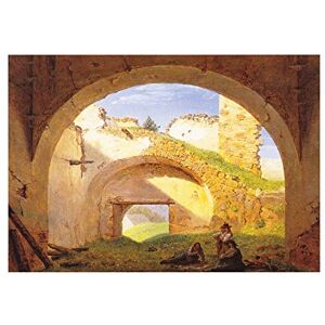 Wee Blue Coo Painting Exterior Study Waldmuller Castle Ruins Robbers Wall Art Print Wee Blue Coo Painting Exterior Study Waldmuller Castle Ruins Robbers Wall Art Print